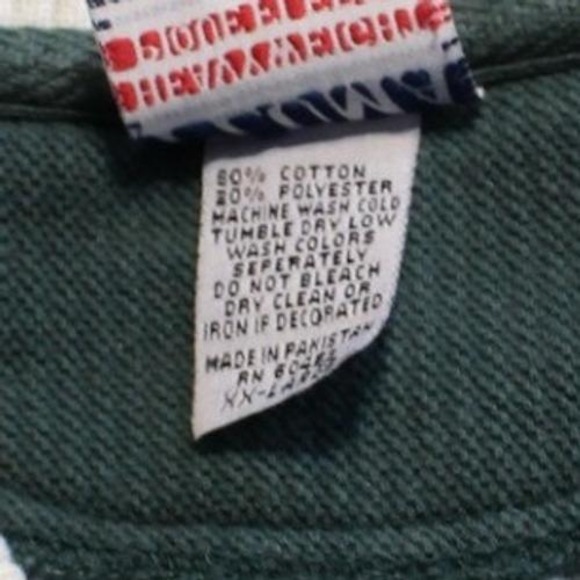 Vintage 90s Pluma XXL Green White Striped V-Neck Heavyweight Pique Sweatshirt - Picture 10 of 10